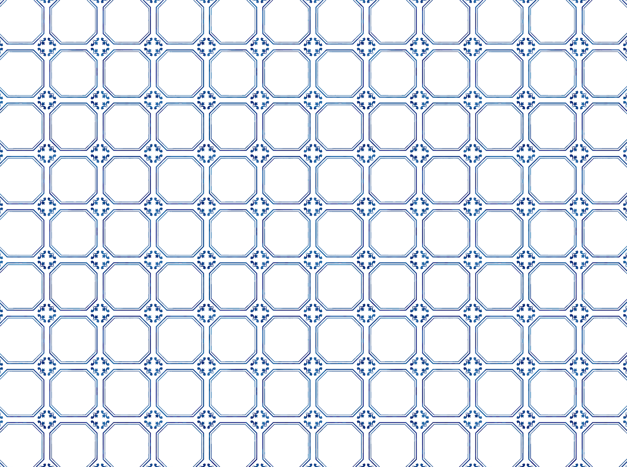 Geometric pattern with blue lines on a white background