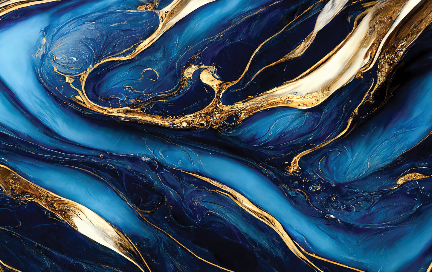 Cobalt Spark Marble Mural