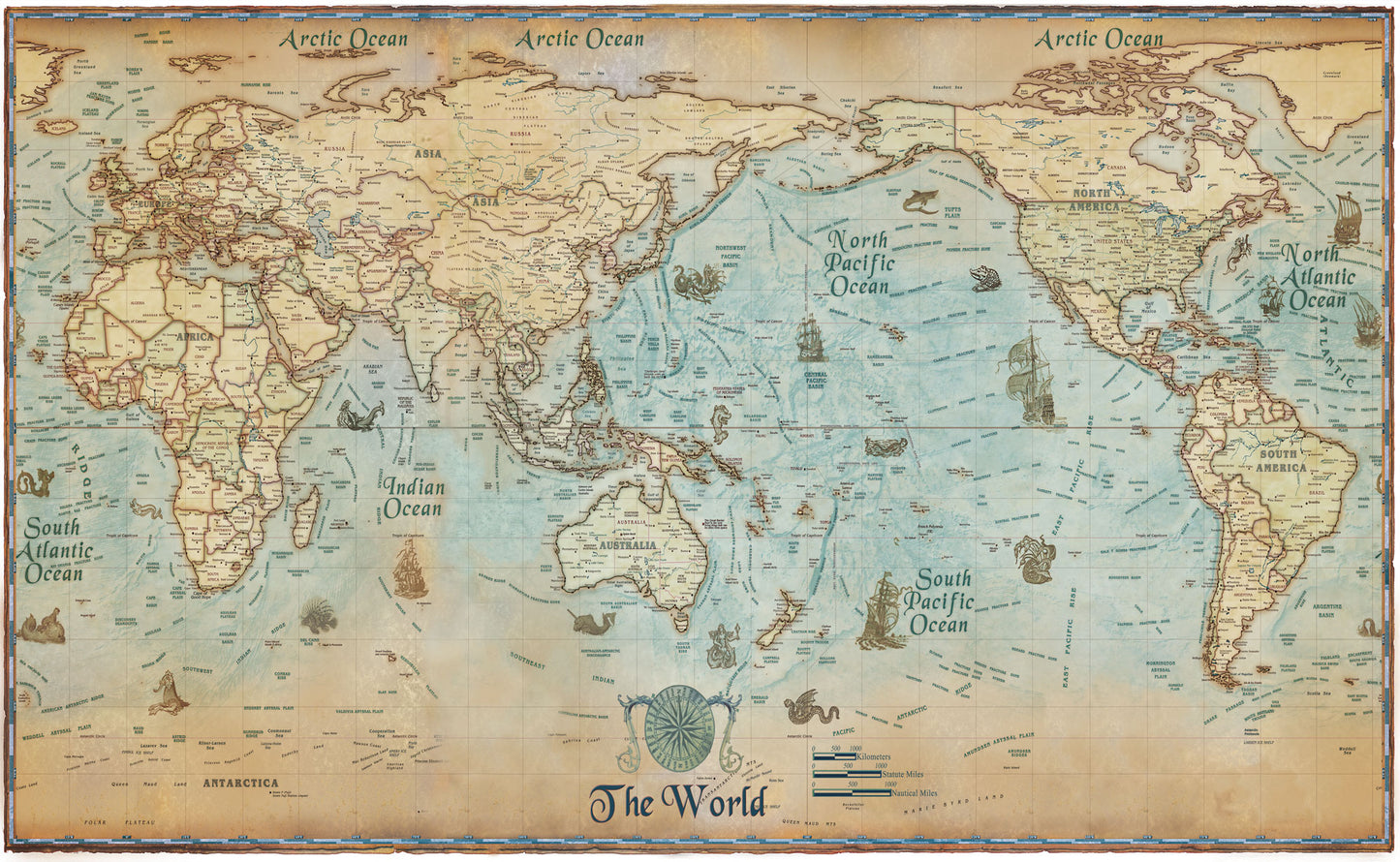 Earth Tone Map Mural