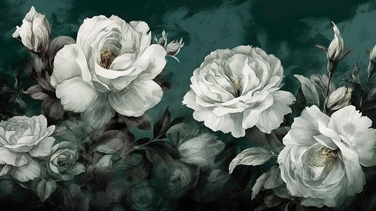 Emerald Roses Mural