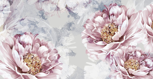 Painted Peony Mural