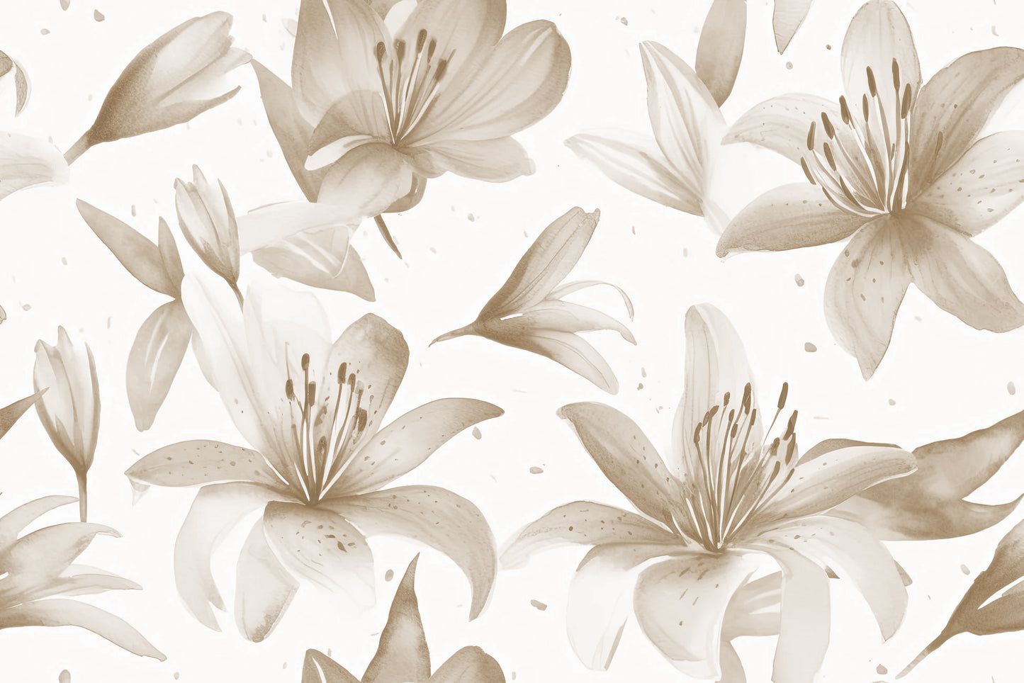 Watercolour Lillies Mural