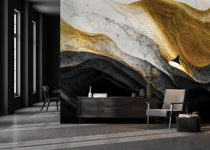 Black Bold Marble Mural