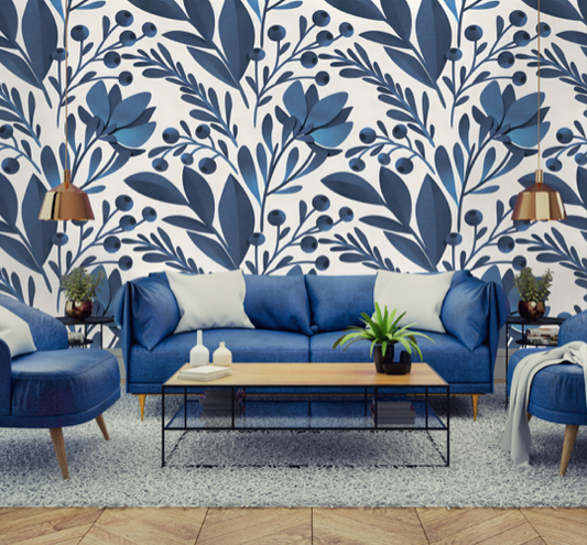 Blueberry Blossom Mural