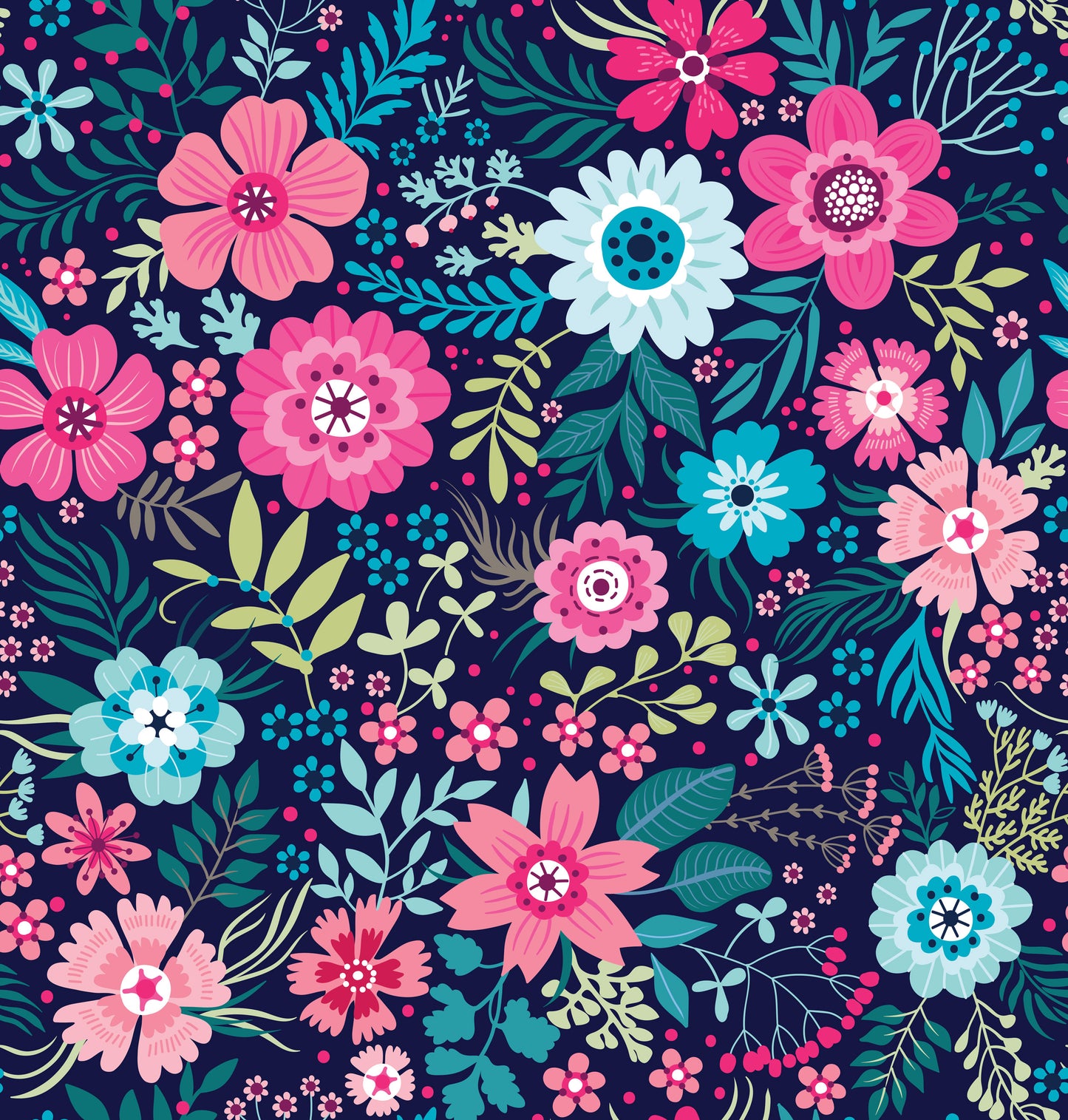 Bright Blooms Wallpaper