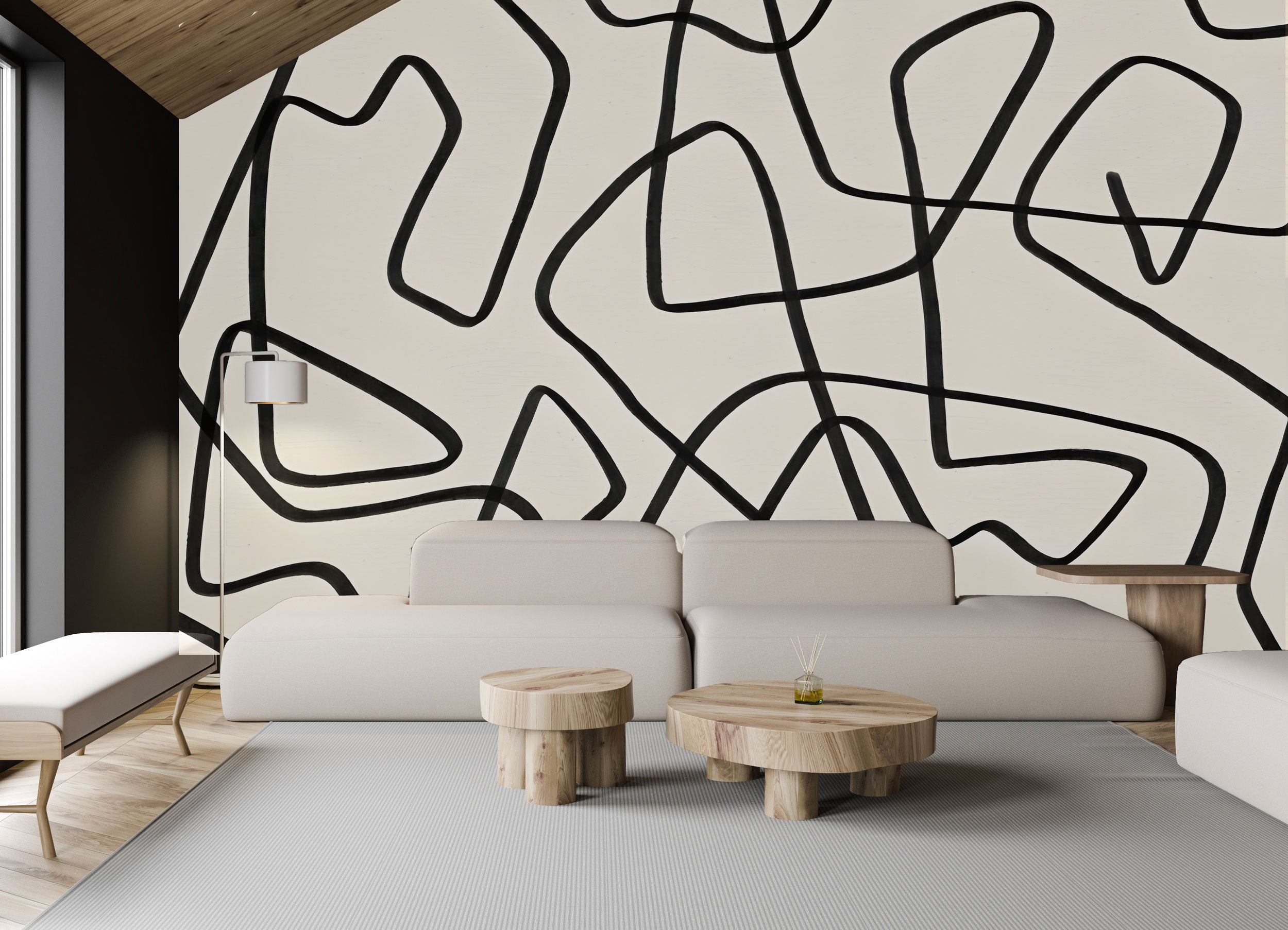 Line Mural With String MURAL TEXTURE – Wallpaper Warehouse SA