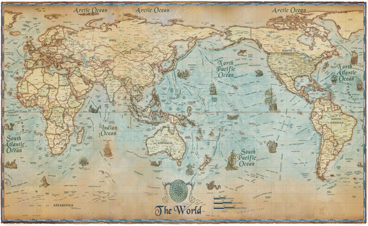 Earth Tone Map Mural