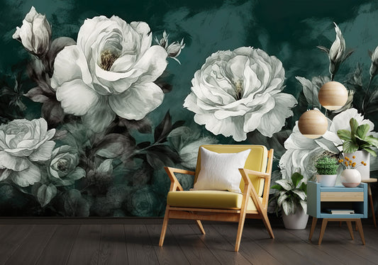 Emerald Roses Mural