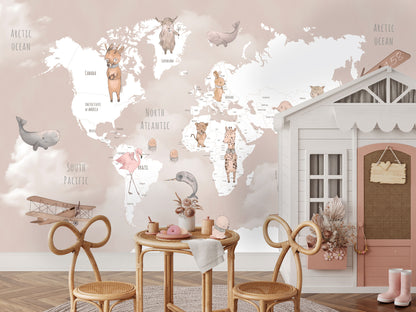 Enchanting Kids Map Mural