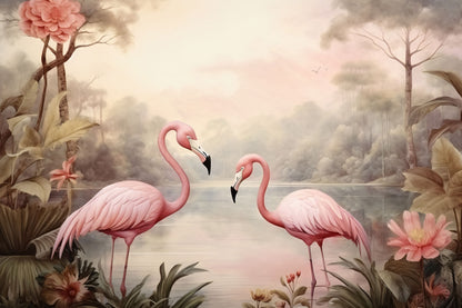 Flamingo portrait Mural