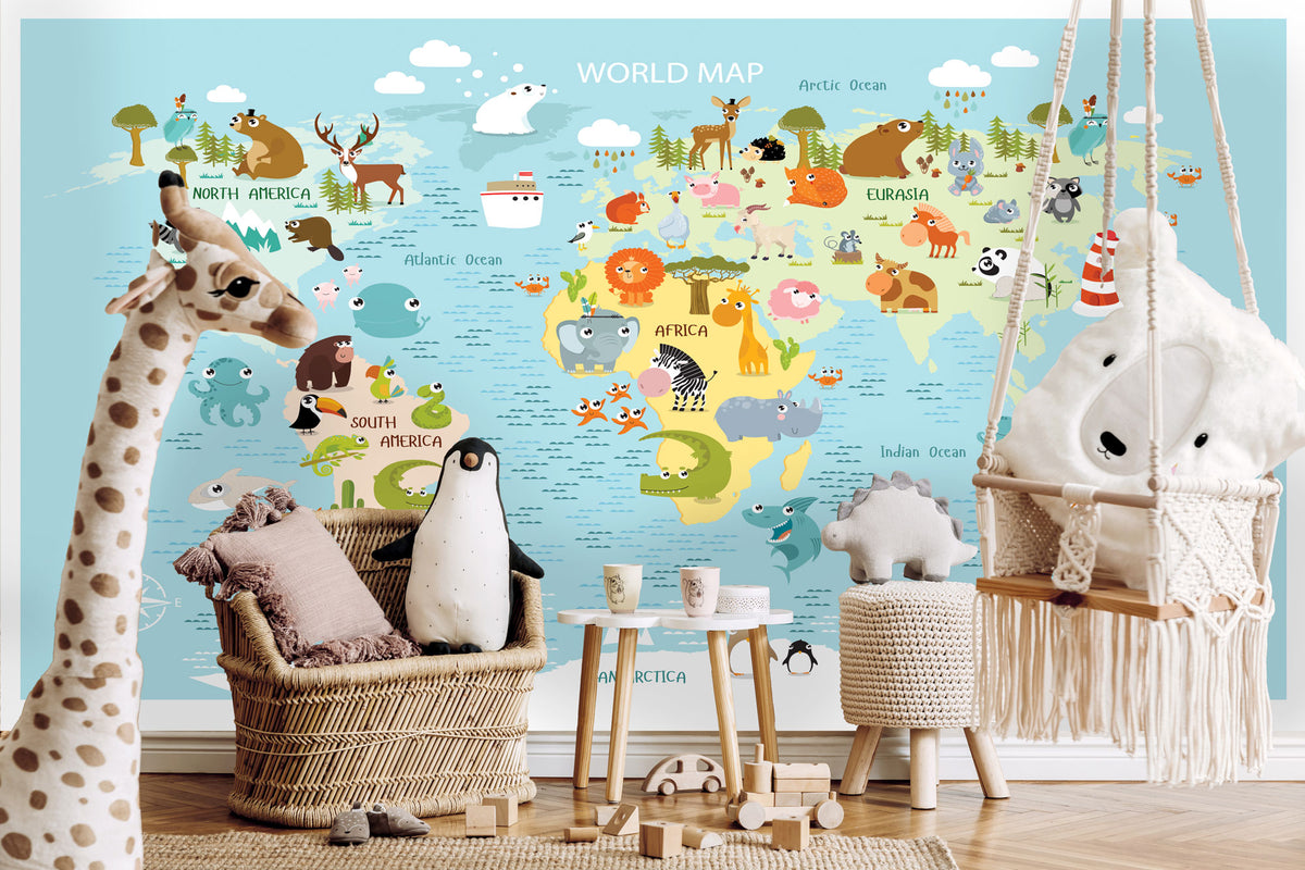 Fun Map Examples Fun Adventures Map Mural – Wallpaper Warehouse SA