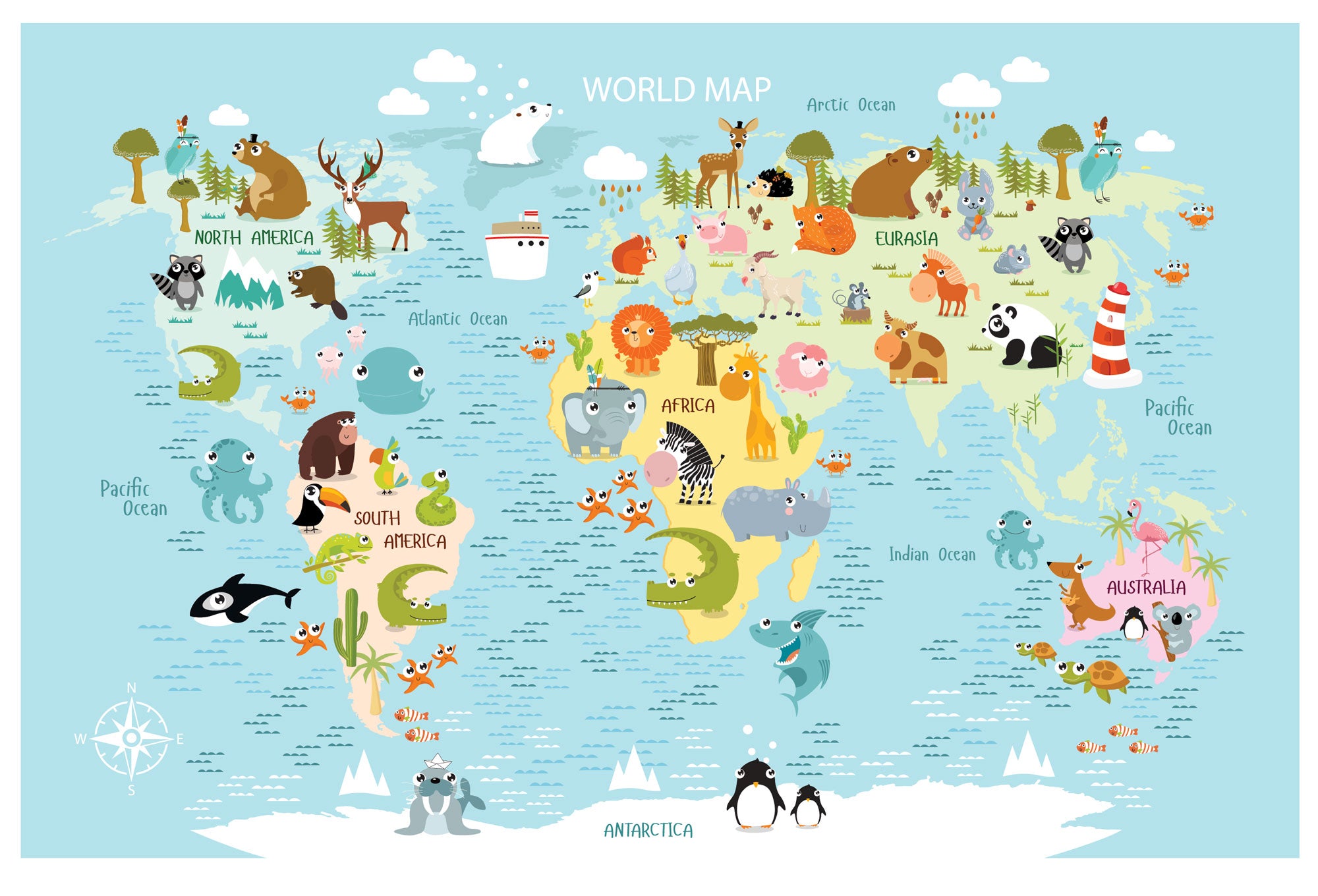 Fun Adventures Map Mural – Wallpaper Warehouse SA