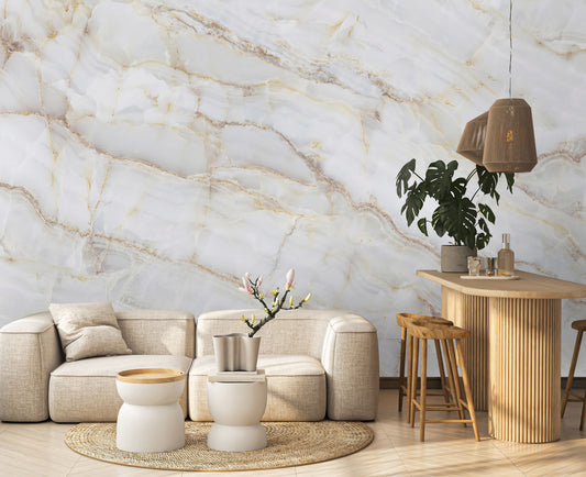 Gold Grain Marble Mural