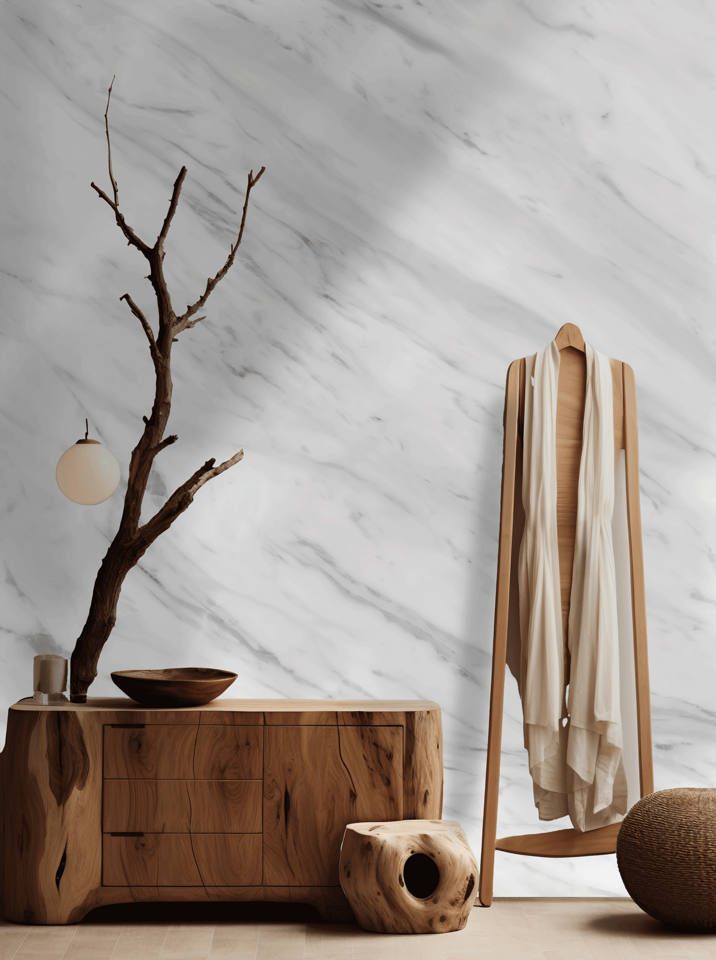 Grey Wan Marble Mural
