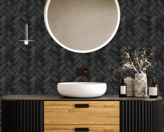 Herringbone Brick Wallpaper