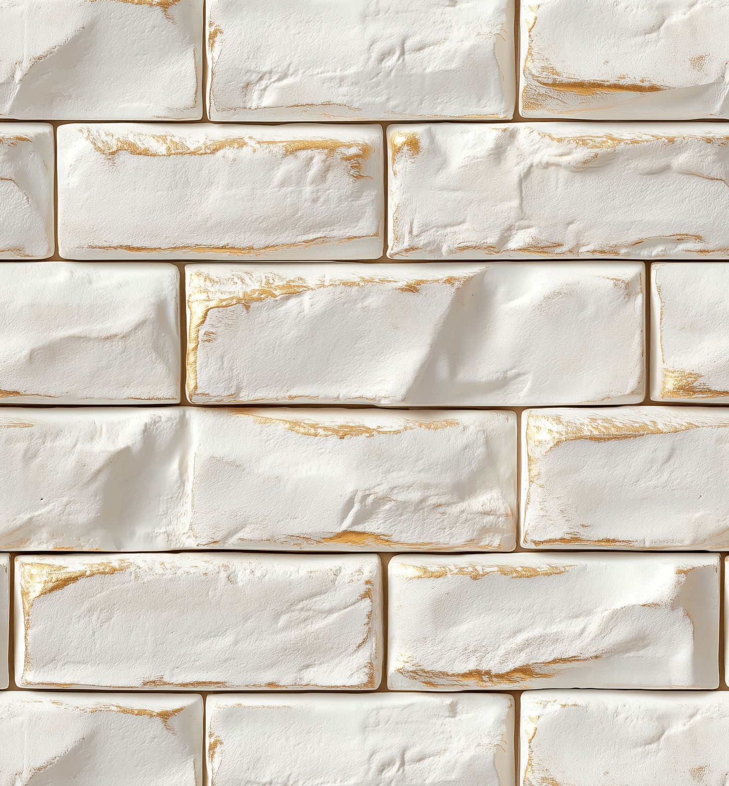 Ivory Ornate Brick Wallpaper