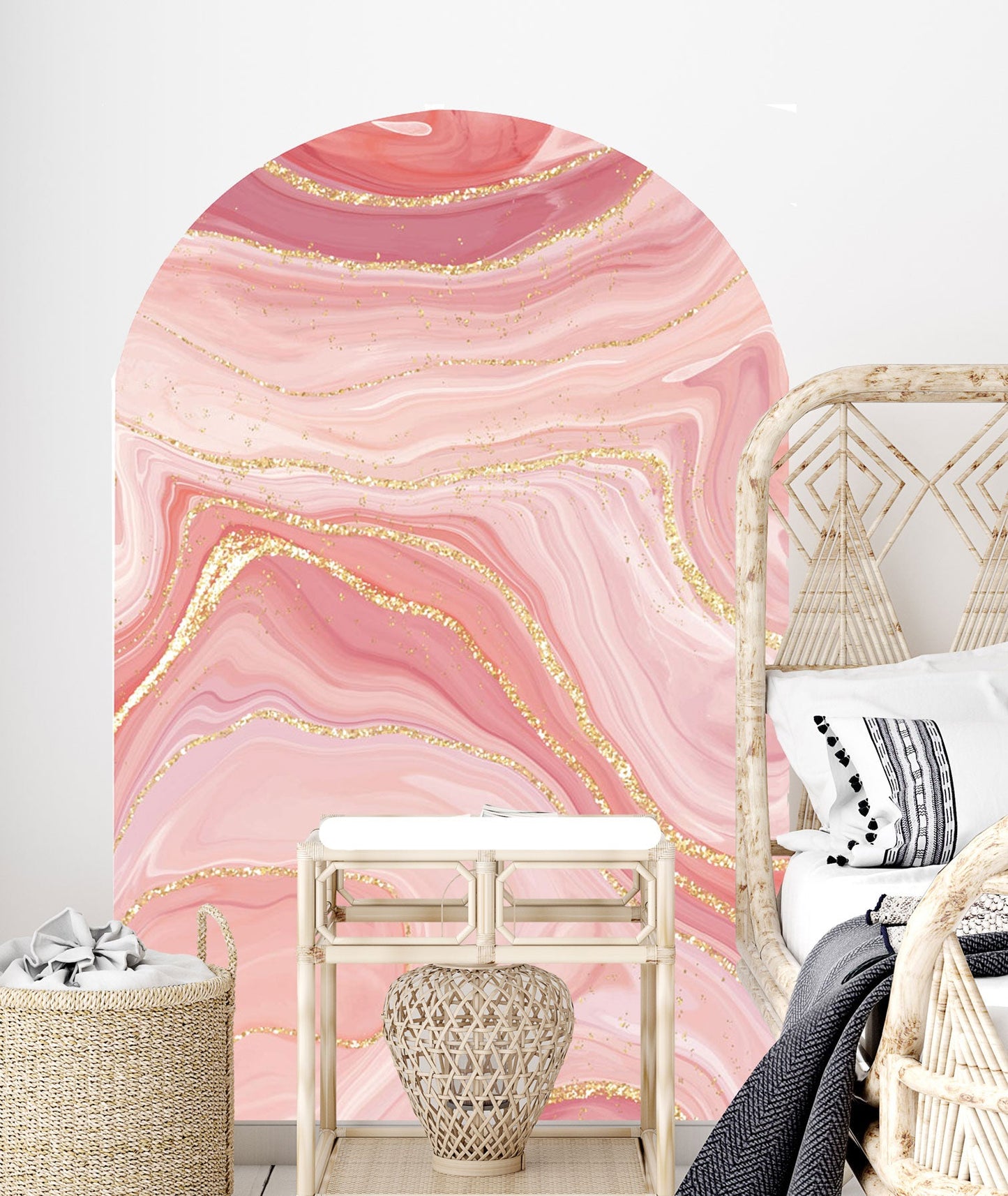 Pink Swirl Marble Arch