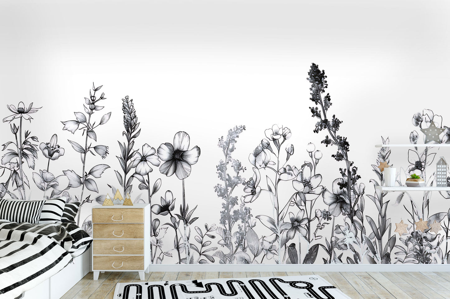 Mono Blooms Mural