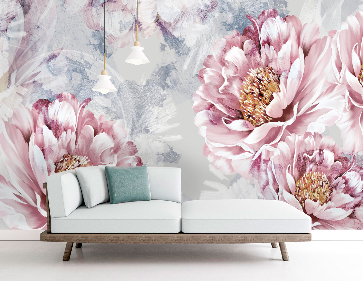 Painted Peony Mural – Wallpaper Warehouse SA