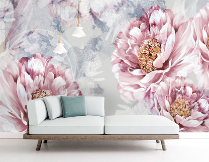 Painted Peony Mural