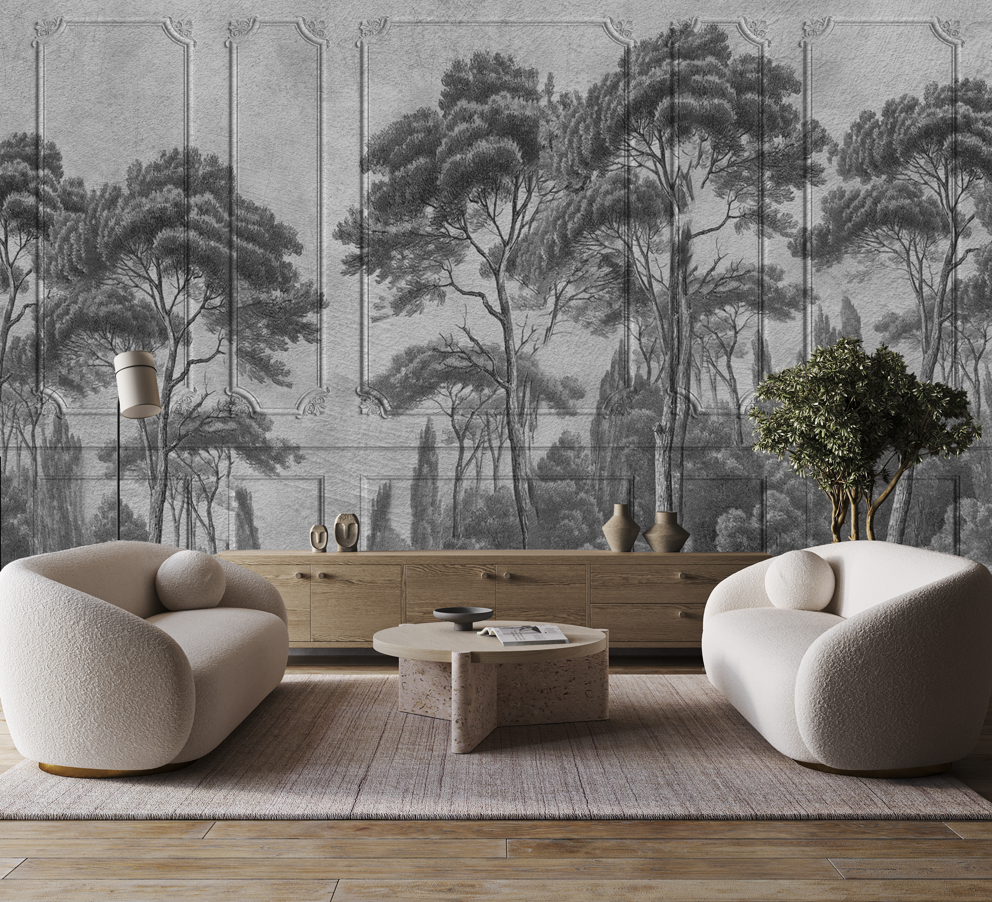 Forest View Panel Panel Forest Mural – Wallpaper Warehouse SA