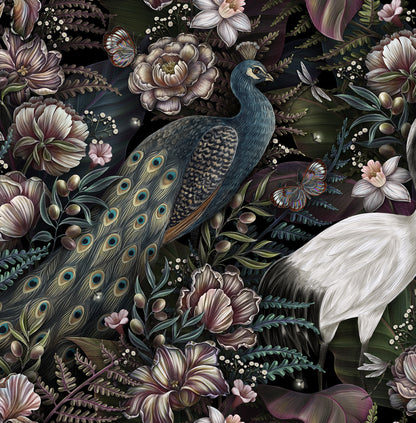 Peacock and Petals Mural