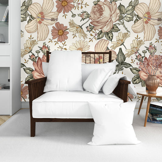 Seam Line Floral Mural