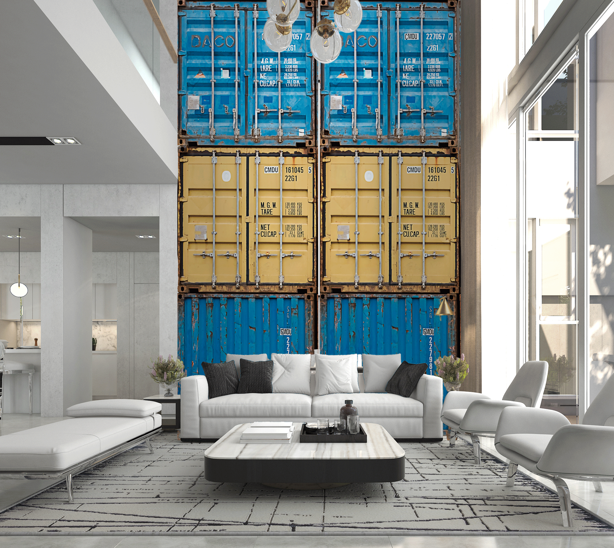 Container Stack Mural Stacked Containers Mural – Wallpaper Warehouse SA