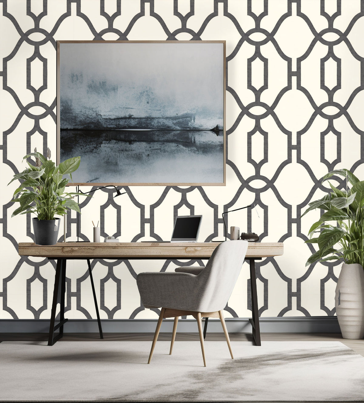 Geometric Trellis Wallpaper Incan Trellis Wallpaper Black Ayara geometric-trellis-wallpaper-incan-trellis-wallpaper-black-ayara