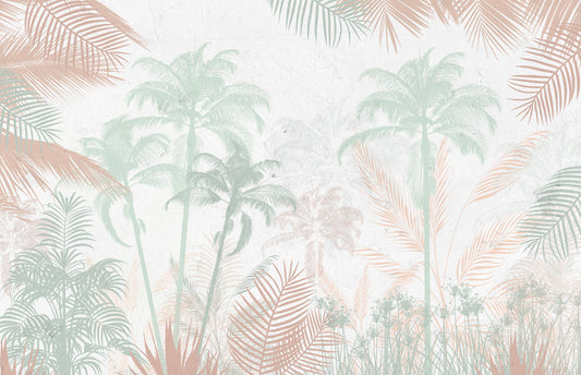 Pastel Palm trees Mural