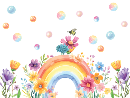 Watercolour Rainbow Delight Mural