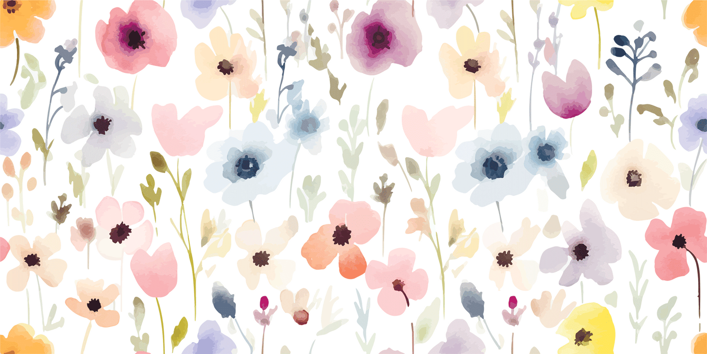 Watercolour Poppy Mural