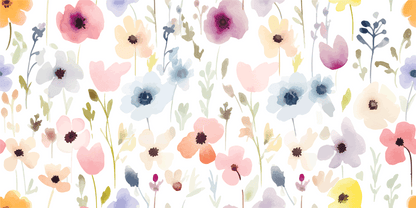 Watercolour Poppy Mural