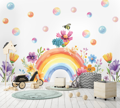 Watercolour Rainbow Delight Mural