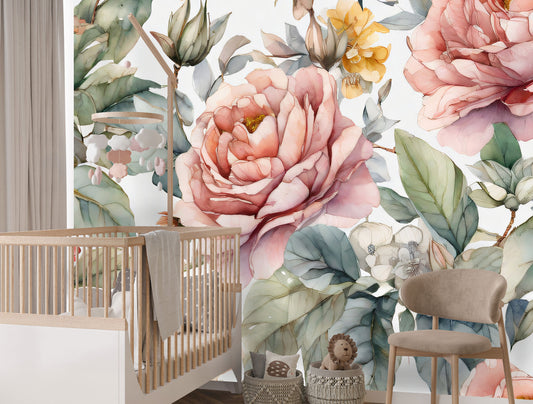 Water-paint Bouquet  Mural