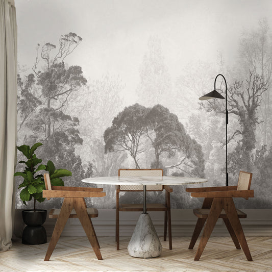 Grey Tone Forest Mural